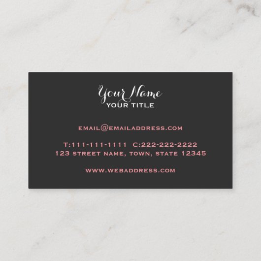 Fairy Butterfly, Paarse en roze Visitekaartje (Achterkant)