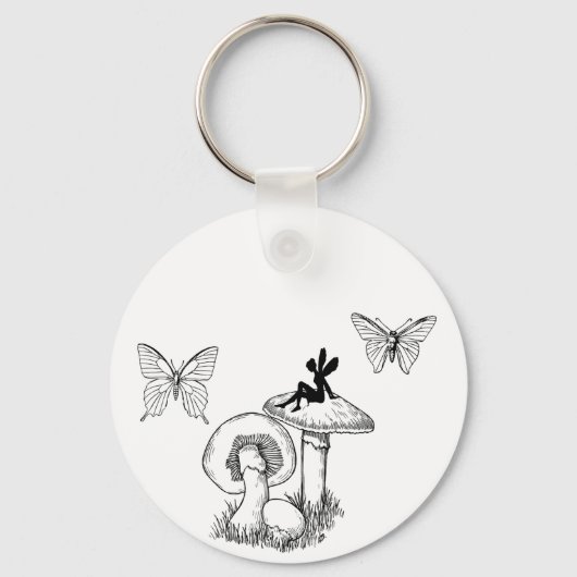 Fairy butterfly paddenstoel sleutelhanger (Voorkant)