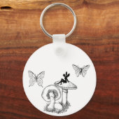Fairy butterfly paddenstoel sleutelhanger (Voorkant)