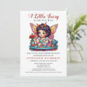 Fairy Butterfly Tea Red Rose Baby shower Citaten Kaart (Staand voorkant)