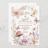 Fairy Butterfly verjaardag grillige party-uitnodig Kaart (Voorkant / Achterkant)