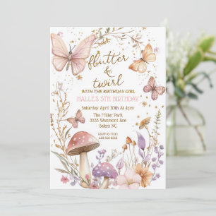 Fairy Butterfly verjaardag grillige party-uitnodig Kaart