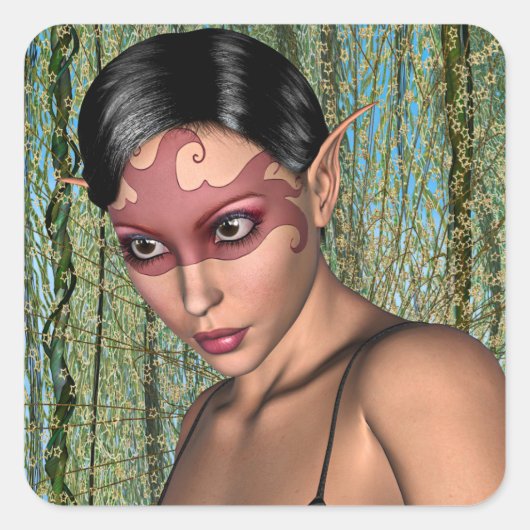 Fairy Butterfly Vierkante Sticker (Voorkant)