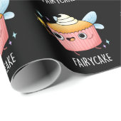 Fairy Cake Funny Cupcake Pun Dark BG Cadeaupapier (Rol Hoek)