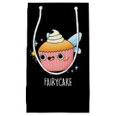 Fairy Cake Funny Cupcake Pun Dark BG Klein Cadeauzakje (Voorkant)