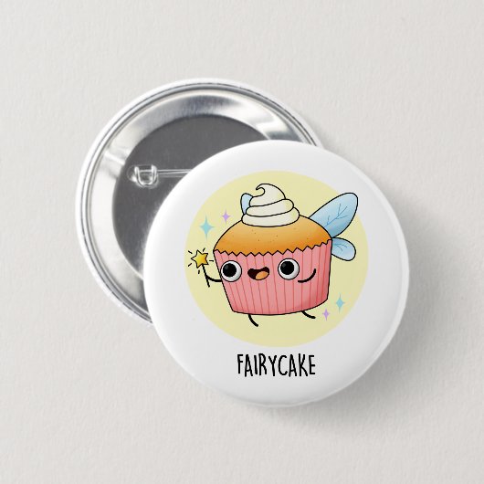 Fairy Cake Funny Cupcake Pun Ronde Button 5,7 Cm (Voorkant /achterkant)