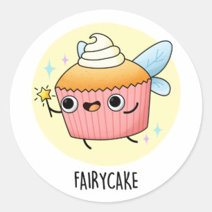 Fairy Cake Funny Cupcake Pun Ronde Sticker
