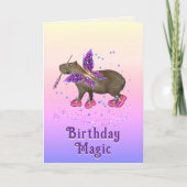 Fairy Capybara Birthday Magic Kaart (Voorkant)