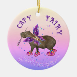Fairy Capybara Magic Keramisch Ornament