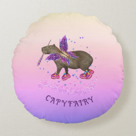 Fairy Capybara Magic Rond Kussen