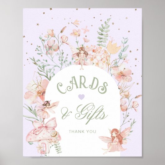 Fairy Cards and gifts Whimsical Purple Birthday Poster (Voorkant)