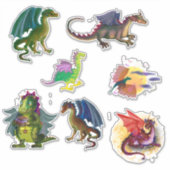 Fairy cartoon draken sticker (Voorkant)