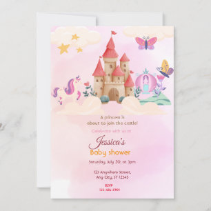 Fairy Castle Baby shower Kaart