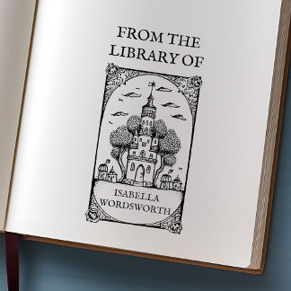 Fairy Castle Bookplaat Rubberstempel
