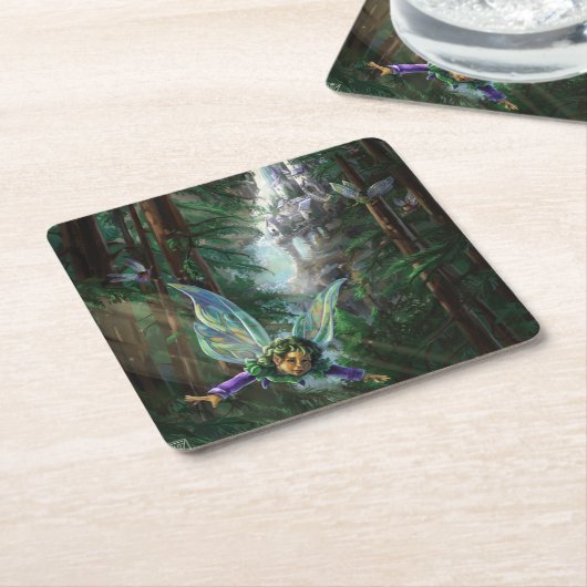 Fairy Castle Forest Kartonnen Onderzetters (Schuin)