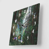 Fairy Castle Forest Vierkante Klok (Hoek)