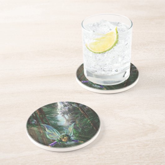 Fairy Castle Forest Zandsteen Onderzetter (Zijkant)