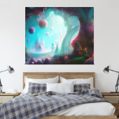 Fairy Castle in de betoverde Bossen Canvas Afdruk (Insitu (Slaapkamer))