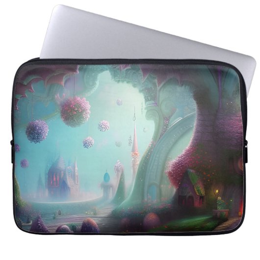Fairy Castle in de betoverde Bossen Laptop Sleeve (Voorkant)
