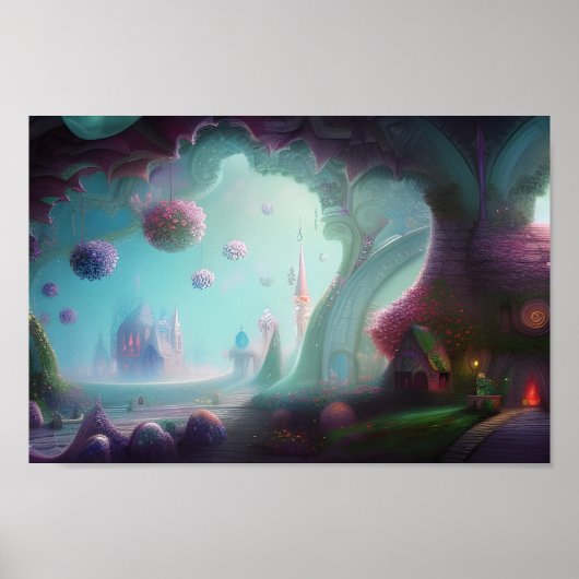 Fairy Castle in de betoverde Bossen Poster (Voorkant)