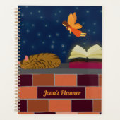 Fairy Cat & Glowing Book – Magische Bookish Brick Planner (Voorkant)