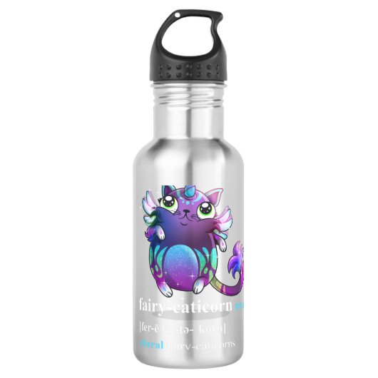 "fairy-cat-unicorn" waterfles  (Voorkant)