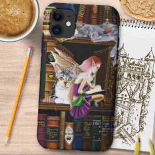 Fairy Cats Boeken Bibliotheek Fantasie Case-Mate iPhone Case
