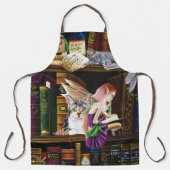 Fairy Cats Boeken Bibliotheek Fantasie Schort (Voorkant)