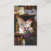 Fairy Cats Boeken Bibliotheek Fantasie Visitekaartje (Voorkant)