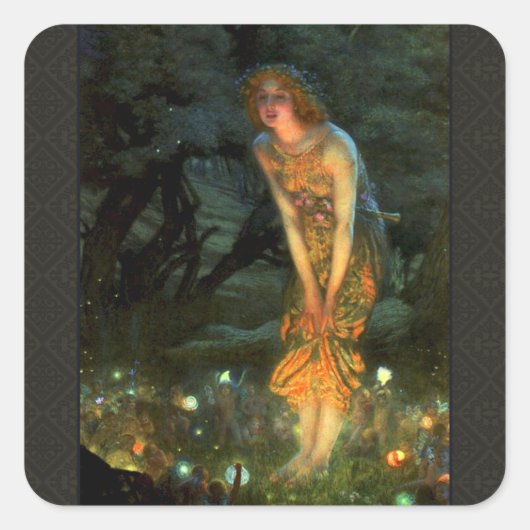 Fairy Circle Fairies Midzomer Eve Vierkante Sticker (Voorkant)