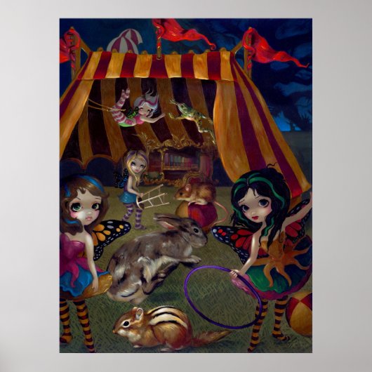 Fairy Circus ART PRINT fantasy faeries carnaval (Voorkant)