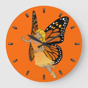 Fairy Clock Butterfly Faeries Wall Clock FairArt Grote Klok