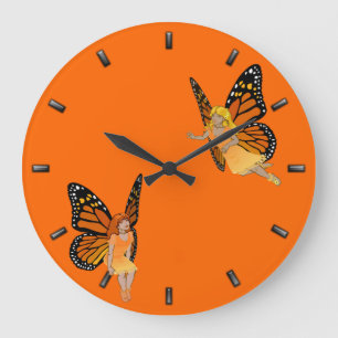 Fairy Clock Butterfly Faeries Wall Clock FairArt Grote Klok