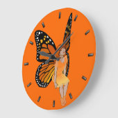 Fairy Clock Butterfly Faeries Wall Clock FairArt Grote Klok (Hoek)