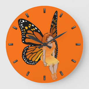 Fairy Clock Butterfly Faeries Wall Clock FairArt Grote Klok