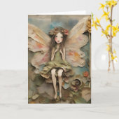 Fairy Collage Alle gelegenheden Kaart (Gele Bloem)