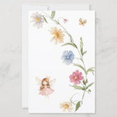 Fairy Colorful Widflower 1st Birthday Message (Achterkant)