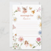 Fairy Colorful Widflower 1st Birthday Message (Voorkant)