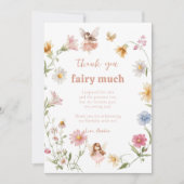 Fairy Colorful Widflower Girl 1st Birthday Bedankkaart (Voorkant)