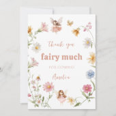 Fairy Colorful Widflower Girl 1st Birthday Bedankkaart (Voorkant)