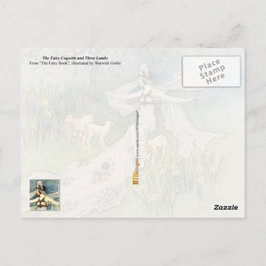 Fairy Coquette en Lambs Briefkaart (Achterkant)