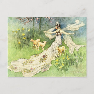 Fairy Coquette en Lambs Briefkaart