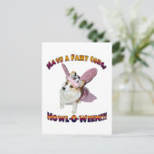 Fairy Corgi Howl-o-ween Briefkaart (Staand voorkant)