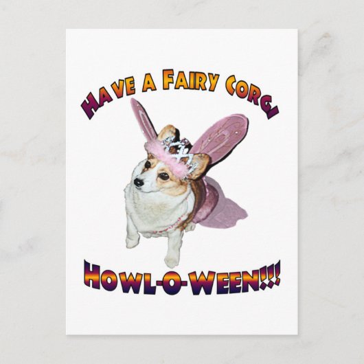 Fairy Corgi Howl-o-ween Briefkaart (Voorkant)