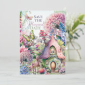 Fairy Cottage Magisch Verjaardagsfeest Kaart (Staand voorkant)