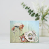 Fairy Cottcore-paddenstoel Teacup-decor Briefkaart (Staand voorkant)
