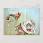 Fairy Cottcore-paddenstoel Teacup-decor Briefkaart (Voorkant)