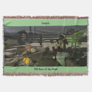 Fairy Cowgirl Campfire Song Throw Blanket 54 x 38  Deken