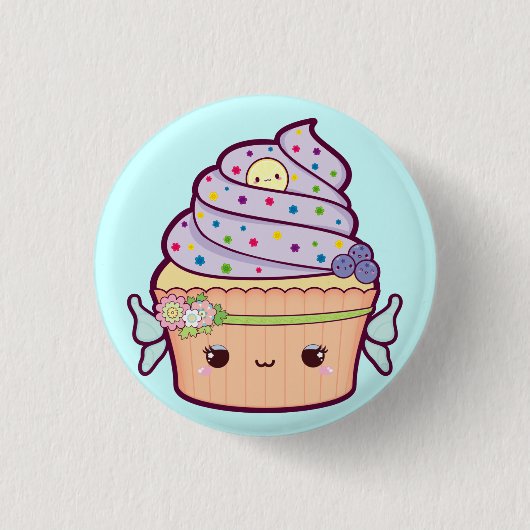 Fairy Cupcake Ronde Button 3,2 Cm (Voorkant)