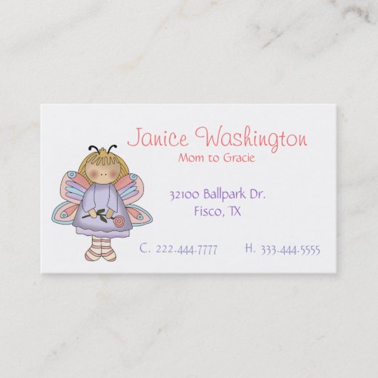 Fairy Cute-mammikaart met ventilator Contactkaartje (Voorkant)